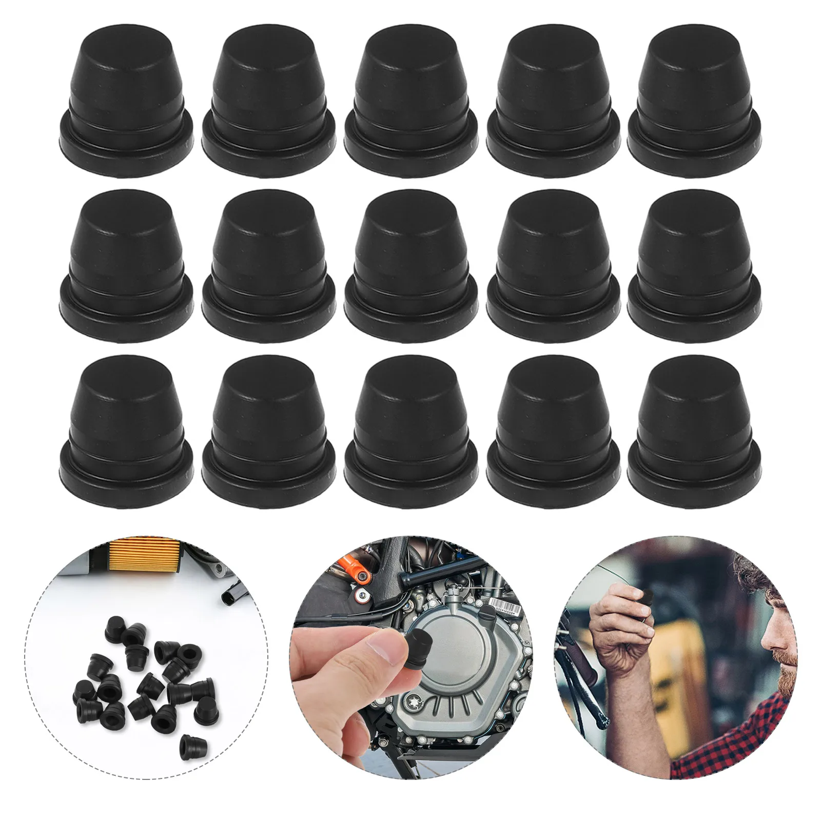 

18pcs Rubber Brake Bleeder Screw Caps Auto Grease Fitting Dust Covers Universal Waterproof Wear-Resistant For Cars Motorcycles