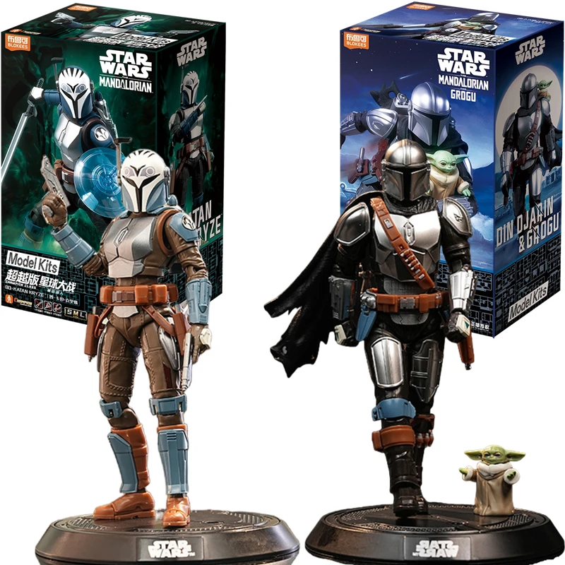 BLOKEES Original Star Wars Mandalorian y Grogu Din Djarin Bo Katan Kryze Champion CLASS Figura de Acción de Juguete Modelo Ensamblado Regalo