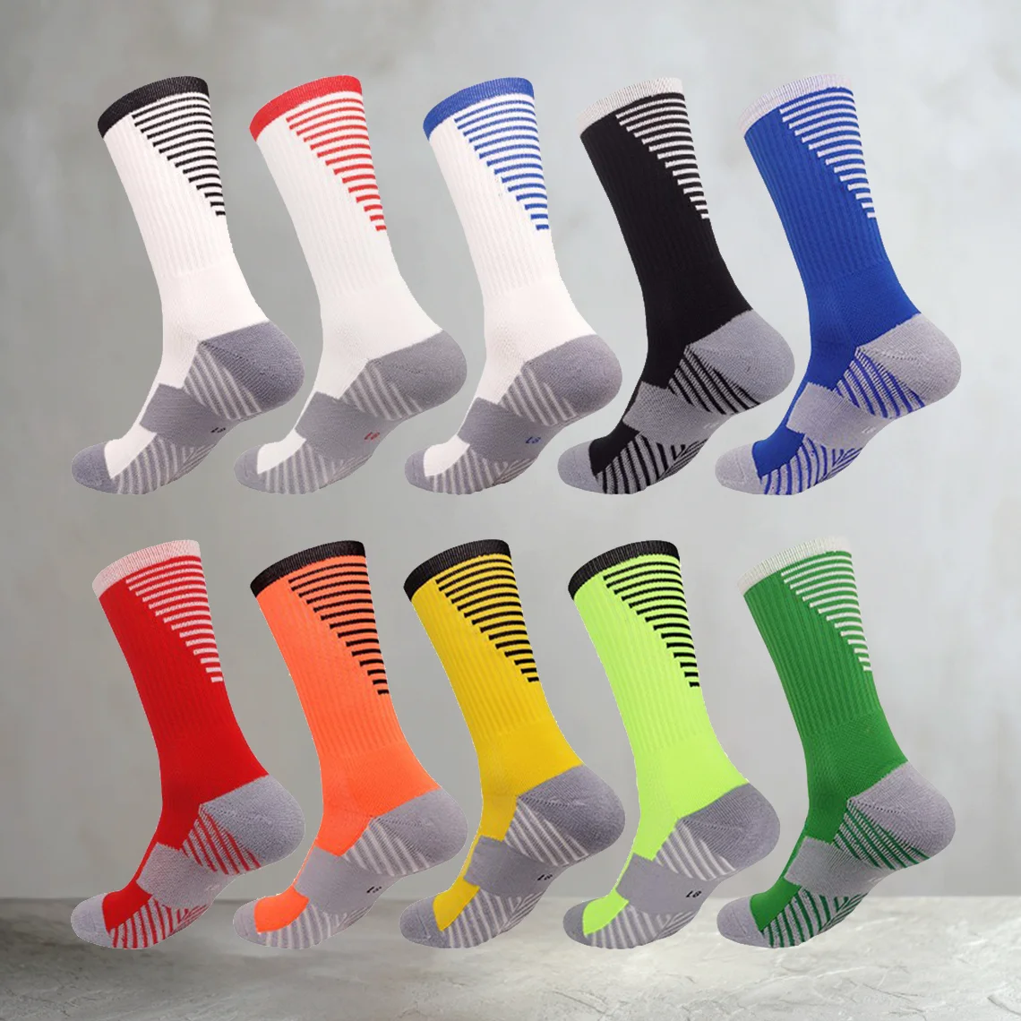 

New Professional Mid-Calf Football Socks for Adults - Unisex Thickened Terry Socks, Sweat-Absorbent for Matches and Training