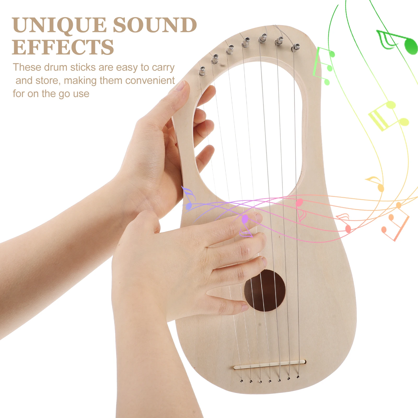 

1 set DIY Wooden Lyre Harp Kit for Beginners Homemade Musical Instrument Craft Unfinished Strings Easy Assembly Piano Style