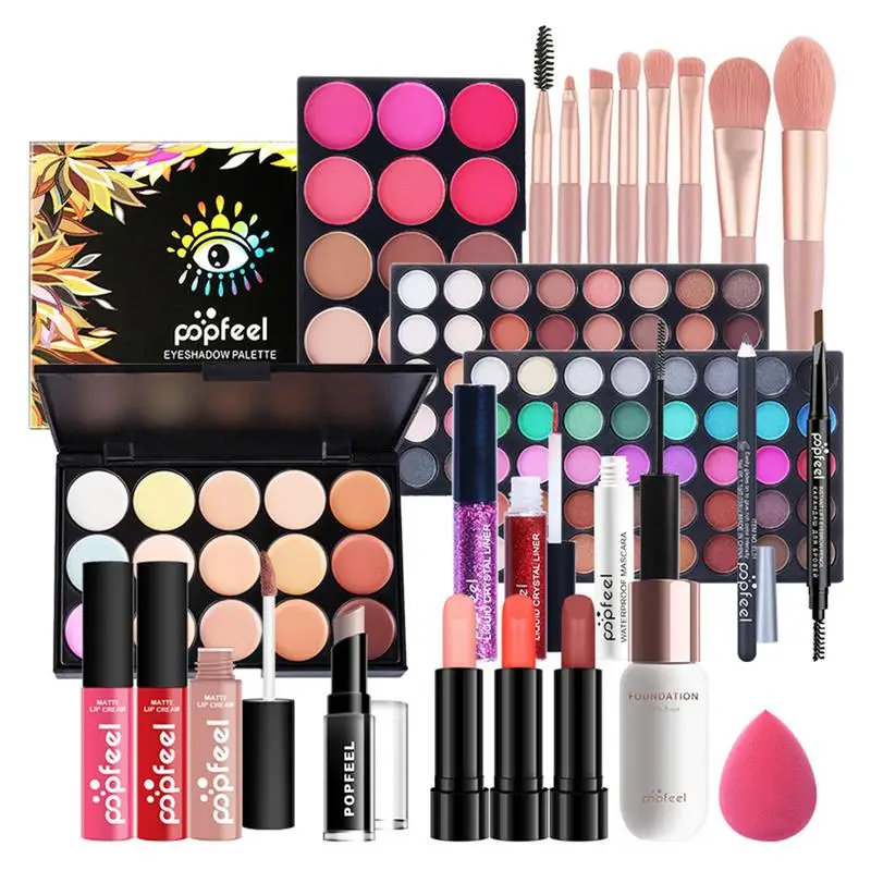 Bundle Makeup Set 24 pezzi trucco cosmetico All-in-One Set trucco Bundle trucco per adolescenti adulti include Set di pennelli trucco trucco