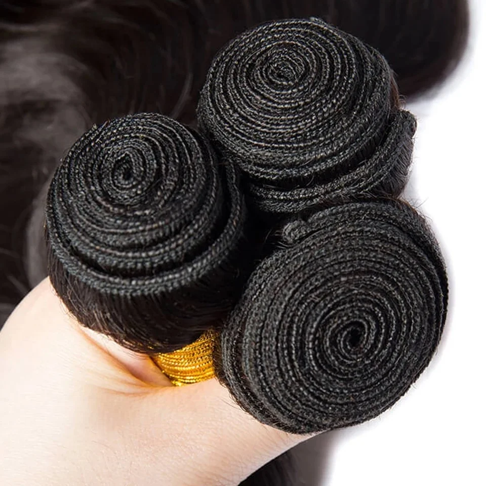 30 นิ้ว Body Wave Human Hair Bundles 100% บราซิลดิบส่วนขยาย Tissage Human Hair 1/3/4 ชุดสําหรับผู้หญิง 12A หนาชุด