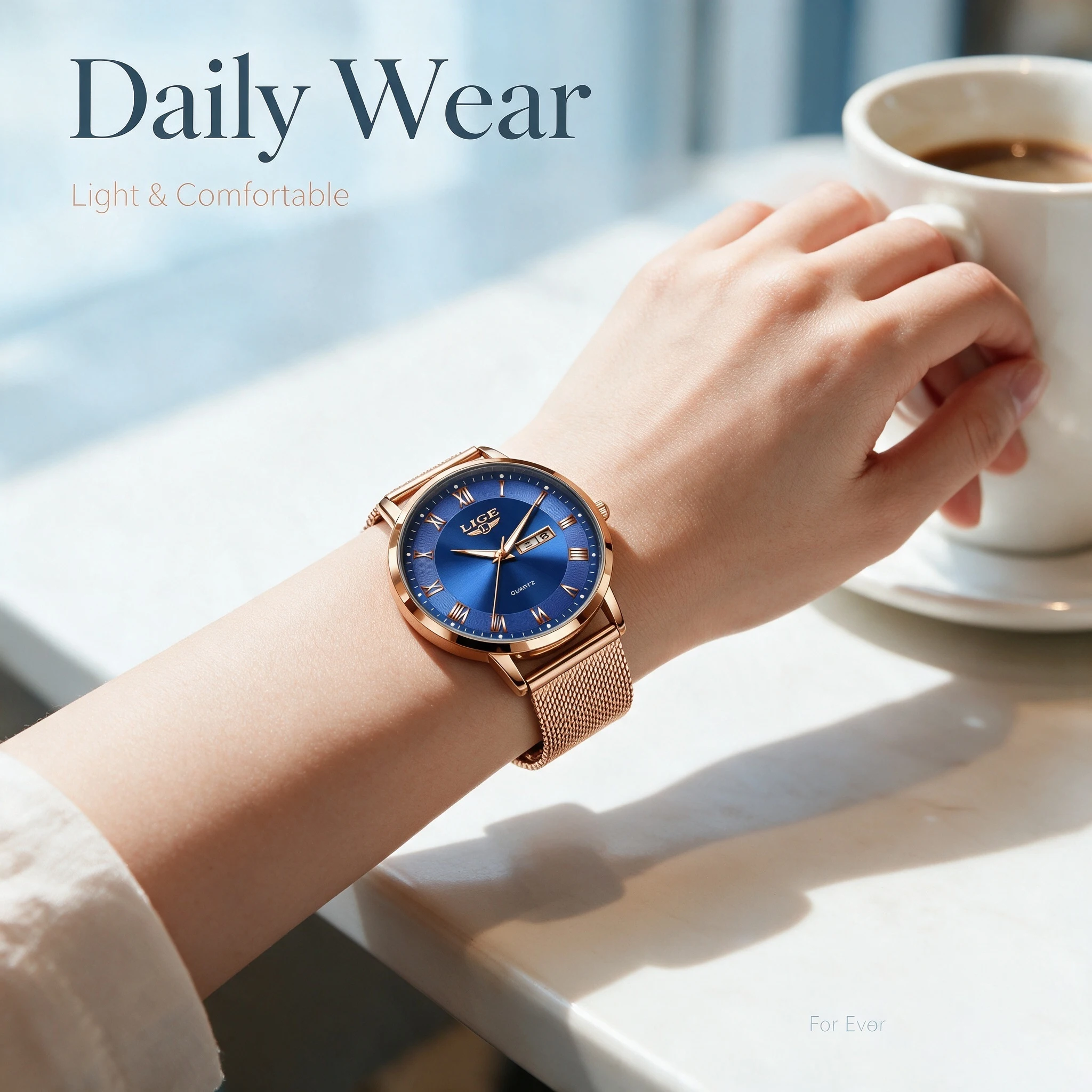 LIGE 2026 Fashion Luxury Lady Watch Elegant Women's Quartz Waterproof Date Watch Girlfriend Lover Gift reloj para mujer