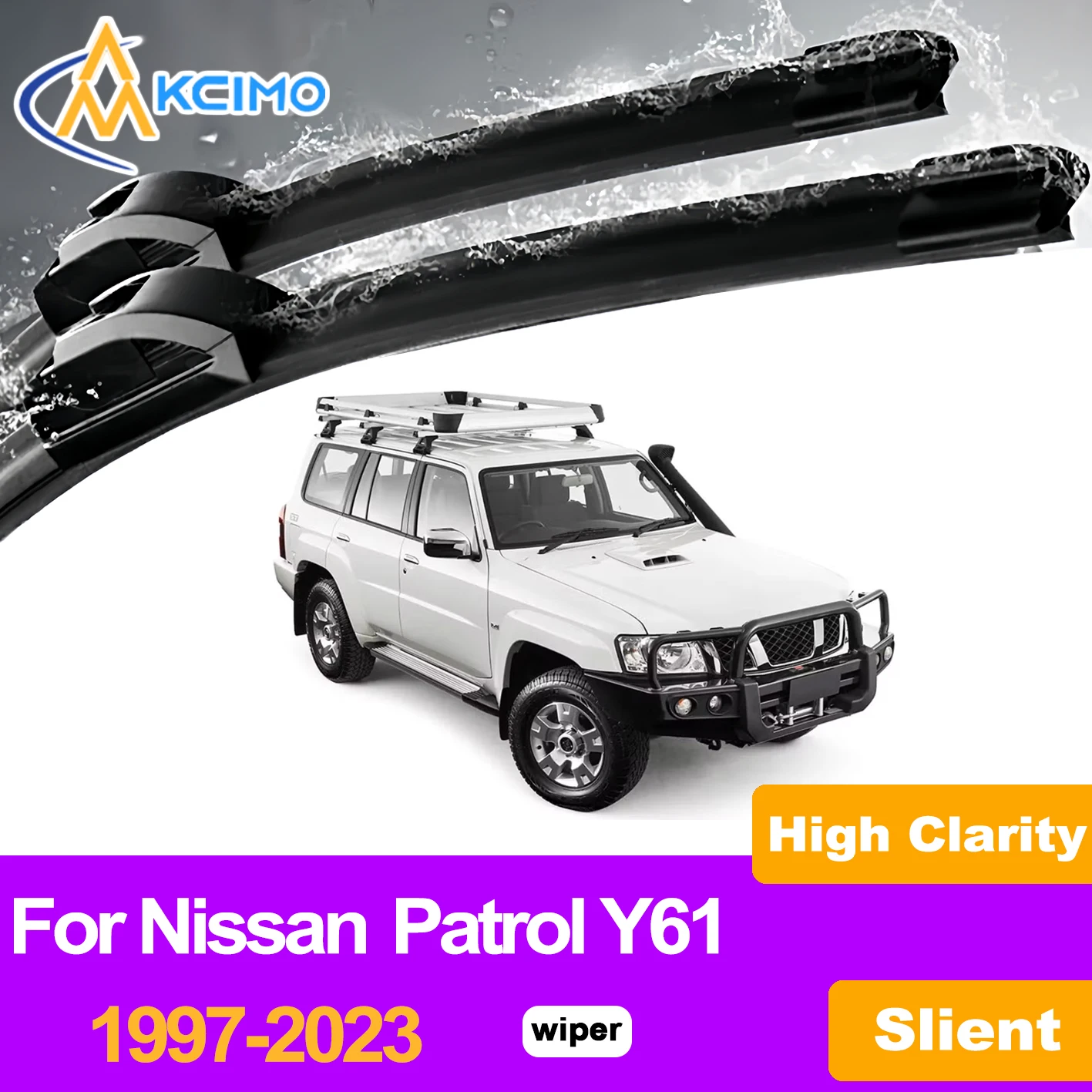 

KCIMO 2PCS Front Windshield Wiper Blades For Nissan Patrol Y61 1997-2023, Smooth & Quiet Operation Rainy Day Enhanced Visibility