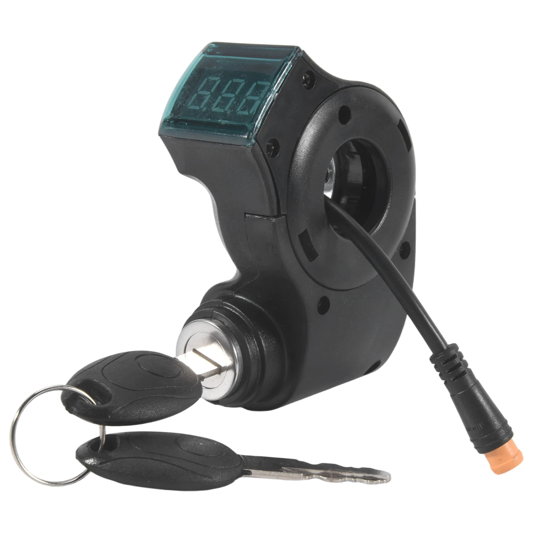 

Замок зажигания для электровелосипеда с дросселем-контроллером, вольтметром и цифровым дисплеем напряжения, черный, 3-контактный, универсальный для KUGOO Xiaomi M365