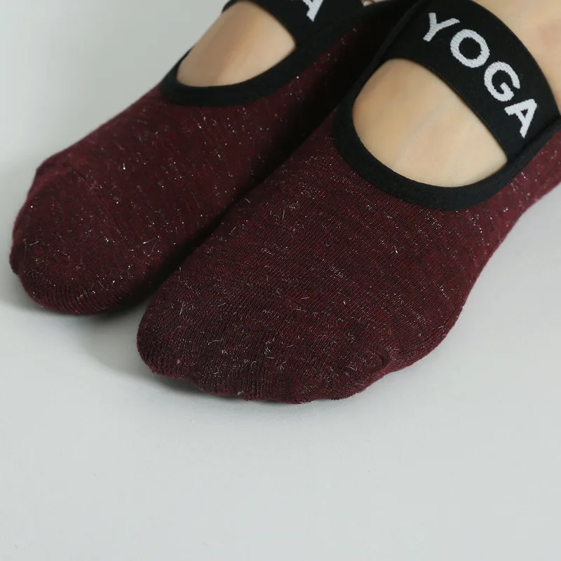 Calcetines de Yoga transpirables para mujer, medias de silicona antideslizantes para Pilates, de algodón, sin espalda, para Fitness, baile, Ballet,