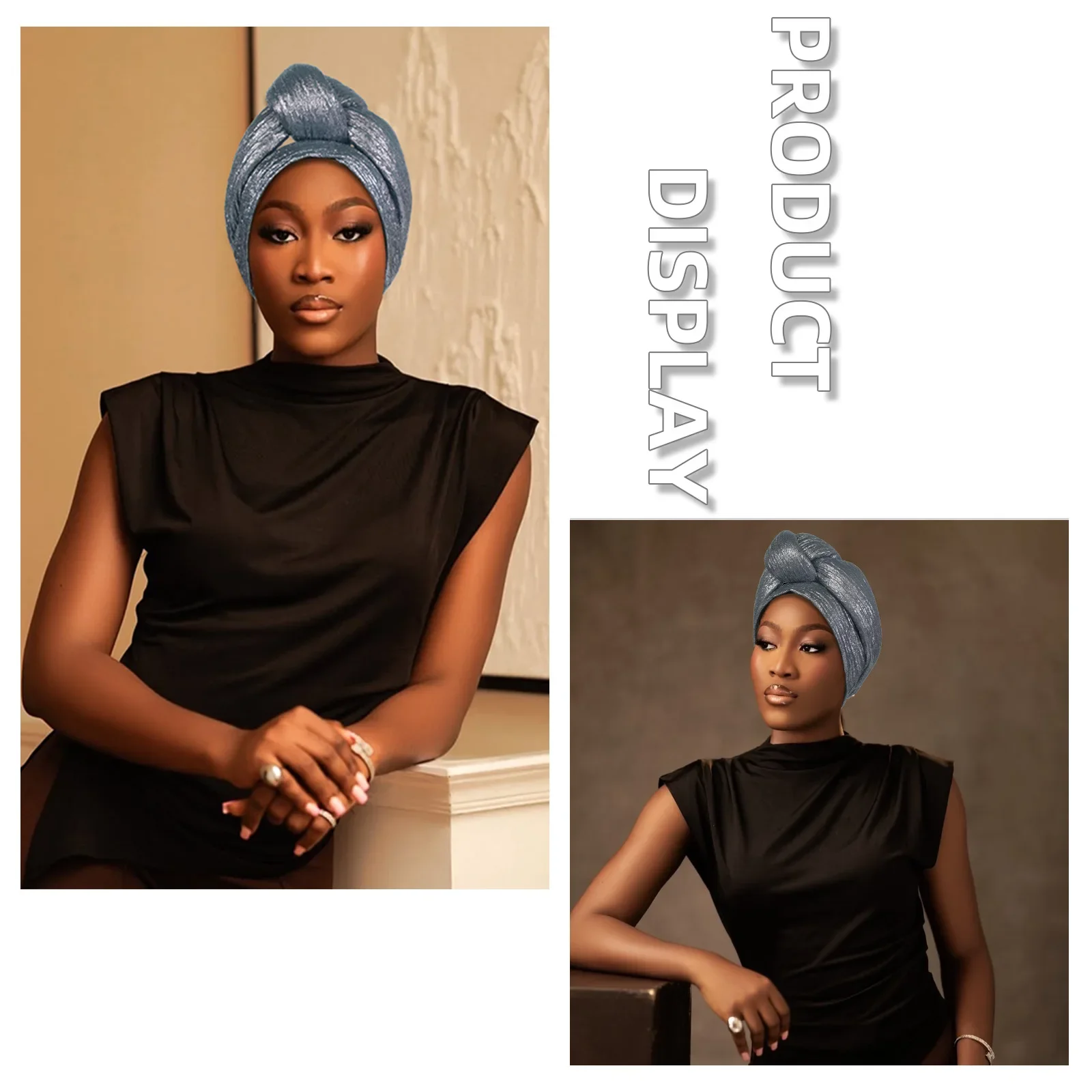 

Модный блестящий тканевый головной убор в африканском стиле Auto Gele, головные уборы для вечеринок в Нигерии, тюрбан с узлом, женские повязки на голову Новый