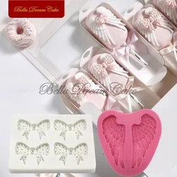 3D Star Bow/Wing Design Silicone Mold Fondant Chocolate Cupcake Mould DIY Clay Model Cake Decorating Tools Baking Accessories