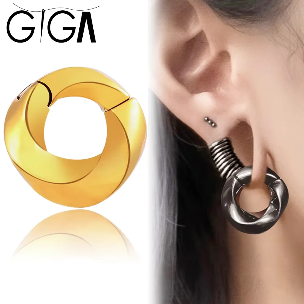 Giga 2PCS Vortex Ear Weights Hangers Stainless Steel Magnetic Ear Gauges Plugs Fashion For Women Body Jewelry Piercing Gift