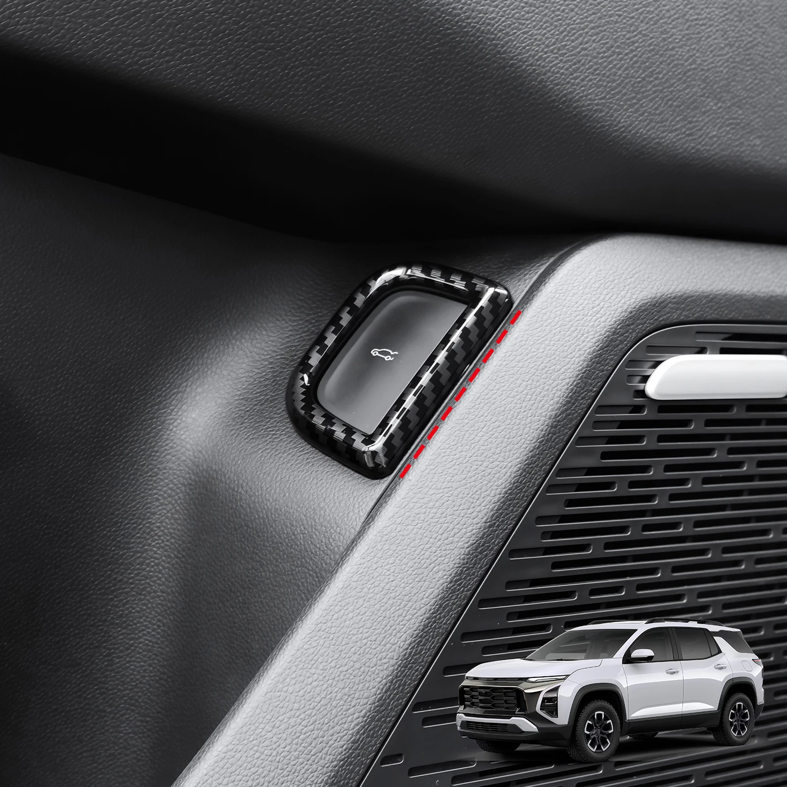For Chevrolet Equinox 2025‑2026 Tailgate Trunk Release Switch Button Decor Cover Rear Lift‑gate Trim Protective Interior ACCESSY