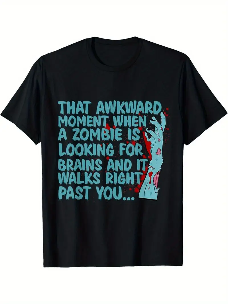 Men's Funny Zombie Apocalypse T-Shirt - Zombie Handprint & 