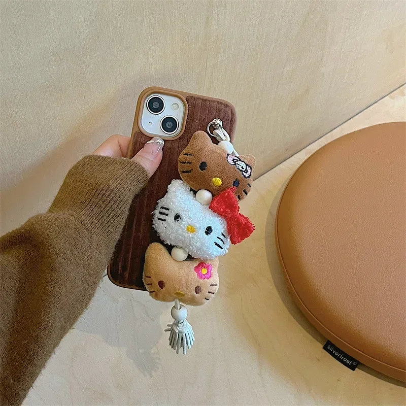 

Iphone15 New Sanrio Kawaii Hellokitty Phone Case Anime Cartoon Plush Anti Collision Autumn Winter Cute Young Girl Birthday Gift