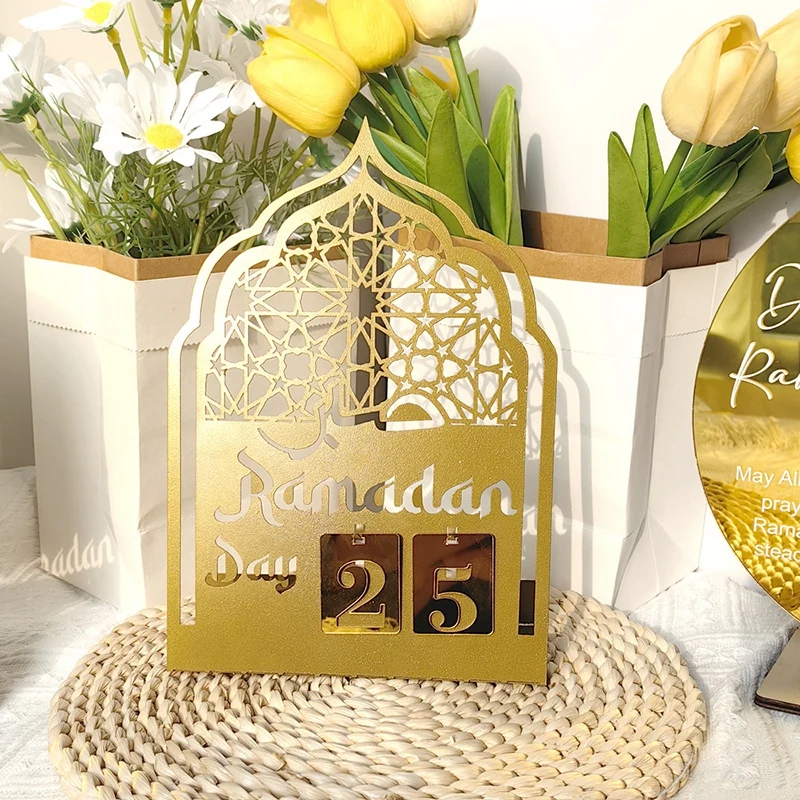 Ramadan Countdown Calendar 3D Eid Mubarak Decoration Ornament Ramadan Kareem Islamic Muslim Party Home Decor Eid Calendar