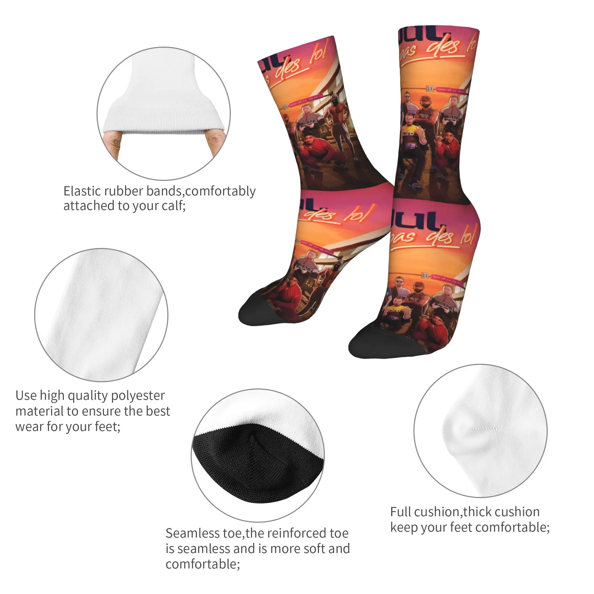 Custom JUL Rapper Music French Singer Mens Crew Socks Unisex Fun  Spring Summer Autumn Winter Dress Socks