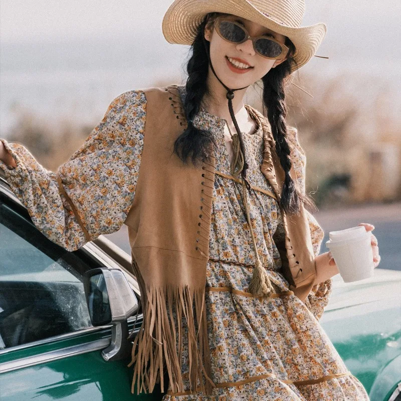 Gilet di jeans alla moda coreana da donna autunno nuova giacca cardigan con nappa cappotto capispalla stile bohemien abbigliamento femminile