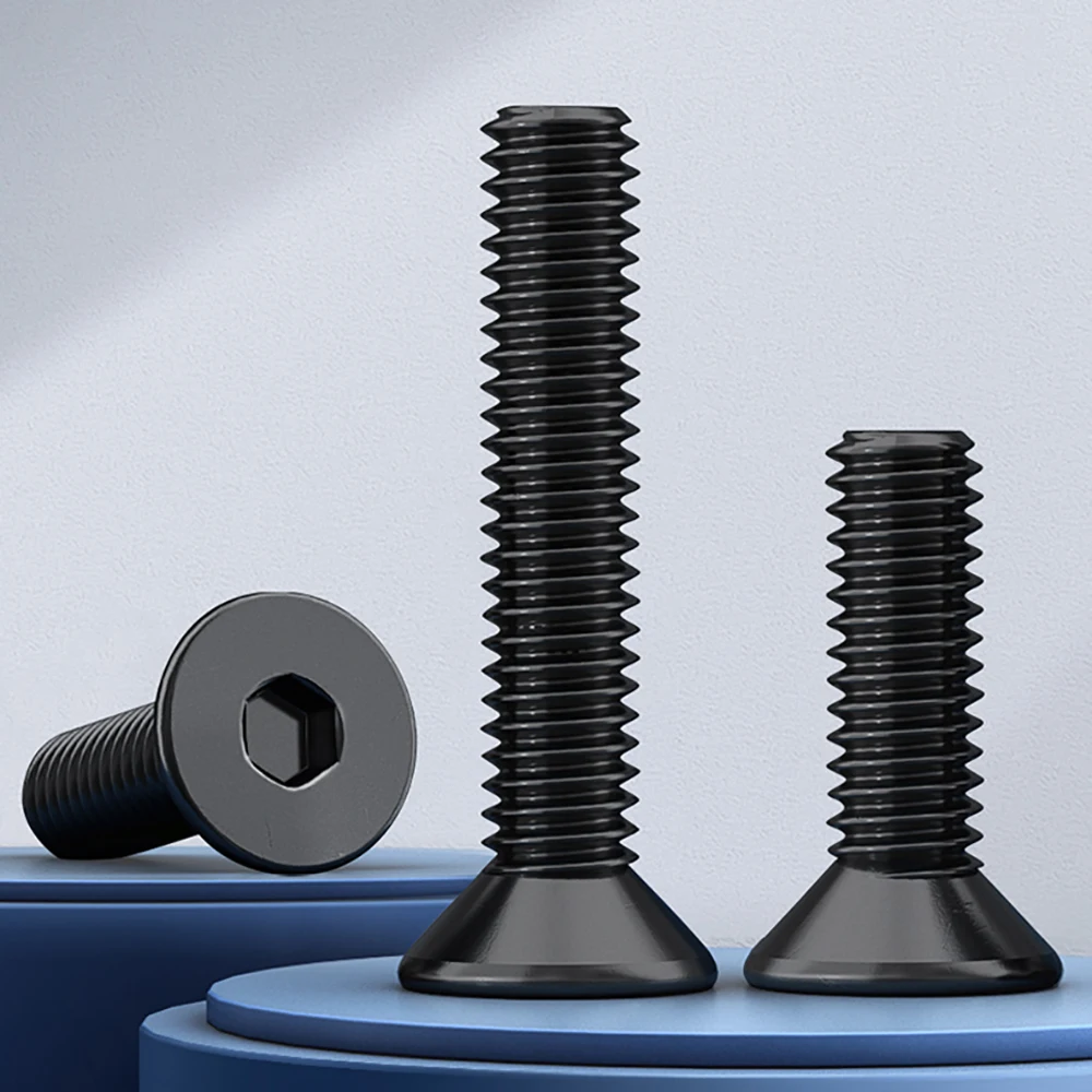 10/20/50/100 pcs Black 304 Stainless Steel Hex Hexagon Socket Head Flat Countersunk Allen Machine Screws Bolt