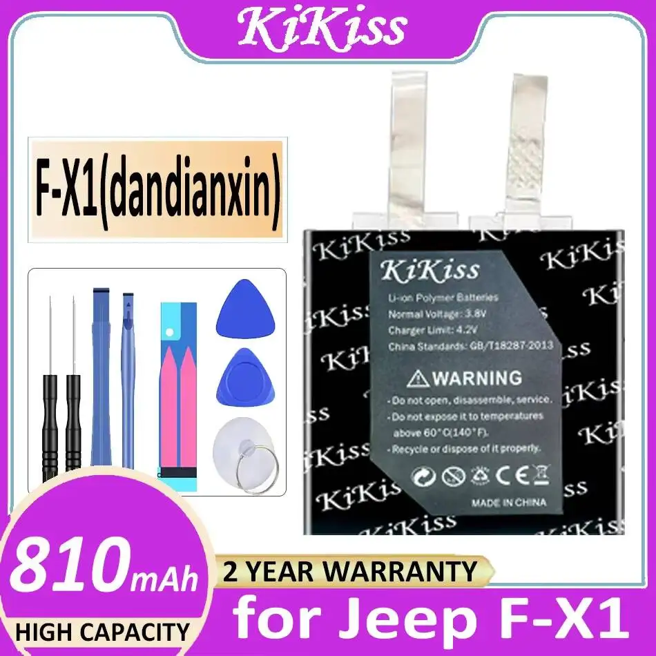 

Аккумулятор для смарт-часов Jeep F-X1, высокоэффективный, только элемент питания F-X1, без кабеля и ПК, долговечный, 810 мАч