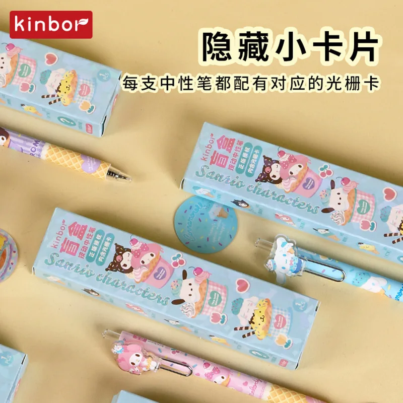 5/20 قطعة سلسلة سانليو التصحيح قلم محايد اللون الكرتون 0.5 المحمولة قلم معدني كليب أسود التجفيف السريع قلم توقيع طالب القرطاسية #3