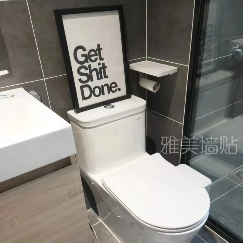 بسيطة Ins الشمال الحصول على القرف مقتبس أسود أبيض جدار الفن يطبع قماش اللوحة المشارك صور لتزيين غرفة الحمام #1