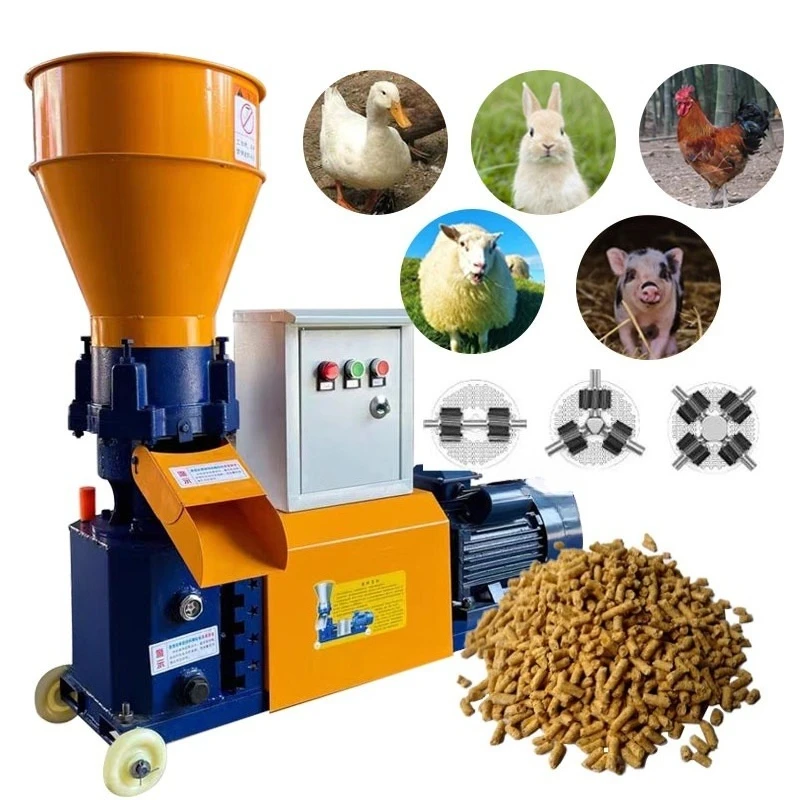 High Productivity New Pellet Press Animal Feed Processor Farming Feed Machine Forage Feed Pelletizer/granulator 300kg/h