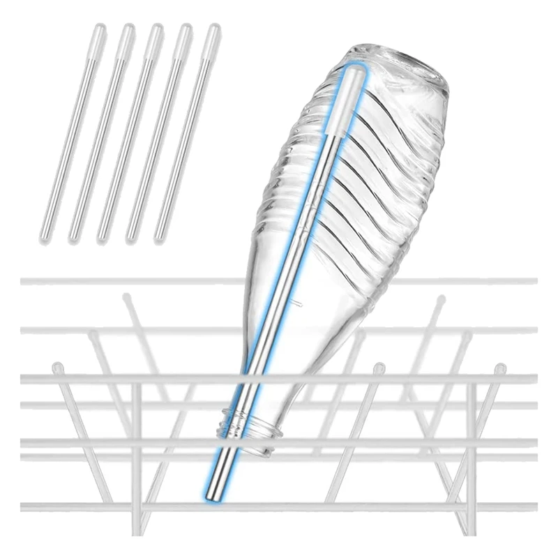 Portabottiglie per lavastoviglie inserto per lavastoviglie per Sodastream Crystal e Duo con tappo in Silicone esteso, 26.7 Cm 5 pezzi