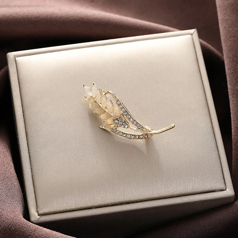 1PCS Badge Wheat Ear Anti-Exposure Suit Insert Jewelry Single Pin Corsage Mourning Brooch