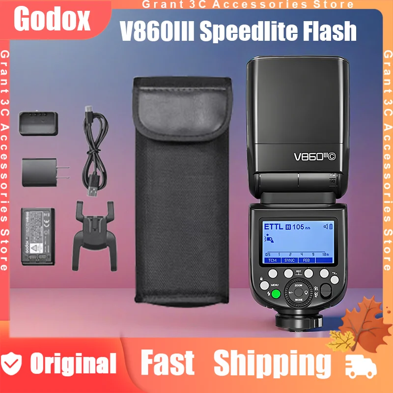 

Godox V860III On Camera Flash Light Custom V860 III TTL HSS 2.4G Wireless Speedlite Flash for Canon Sony Nikon Fuji Olympus