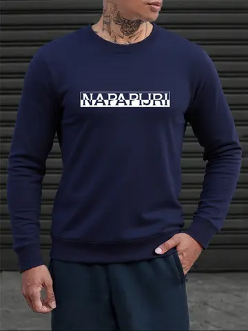 Letras artísticas desalinhadas moletom masculino outono hip hop pullovers crewneck velo all-match topo unisex solto rua agasalho