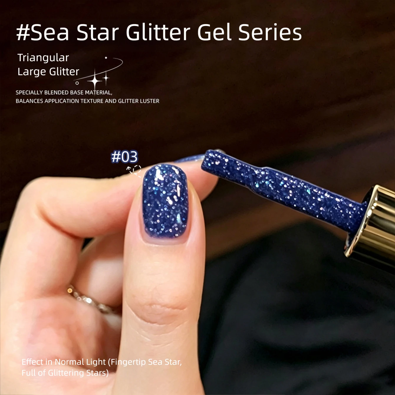 MN Summer Starfish Chunky Rhinestone Nail Gel 2026 Nouveaux Strass Triangulaires Géants Éclatants Polyvalents Bleus Scintillants pour Nail Art