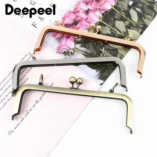 1/2/5 sztuk Deepeel 20/25cm metalowe uchwyty do toreb kwadratowe gładkie torebka rama pocałunek zapięcie DIY wsporniki do szycia śruba akcesoria do portfela