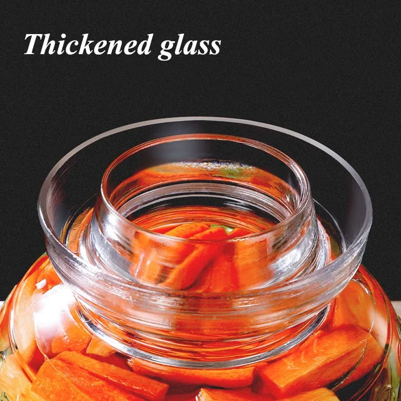 Sichuan Kimchi Jar Transparent Thicken Glass Pickle Jars Household Pickled Pickling Cabbage Container Storage Sealed Kimchi Pot