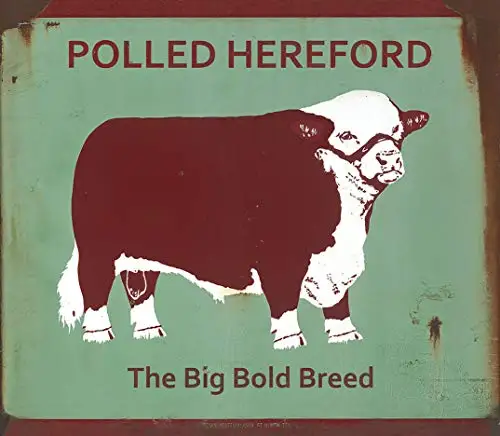 Texas Hereford Association Polled The Big Bold Breed Metal Sign 12x8 Inches