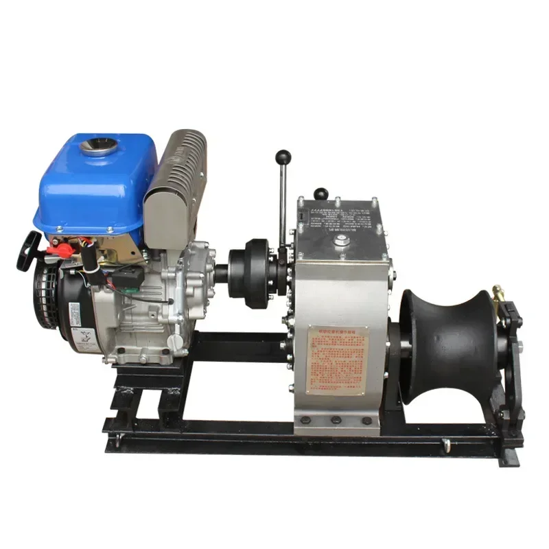 Appropriate 3T 5T Portable Winch Petrol Engine Powered Hongda Winch Clutch For Logging Wood Construction