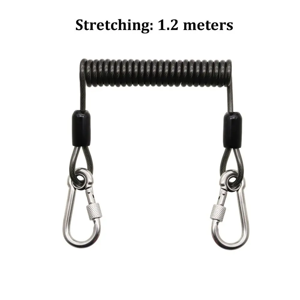 Cable de acero anticaída con mosquetón de acero inoxidable para llaves - imagen 4