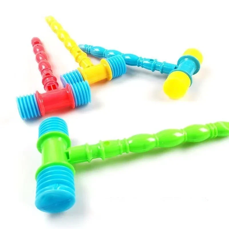 Random Color 1Pc Educational Toy Kids Knocking Hammer Toy Whistles Musical Instrument Hammer Shape Vocal Knocking Toy Kids Gift