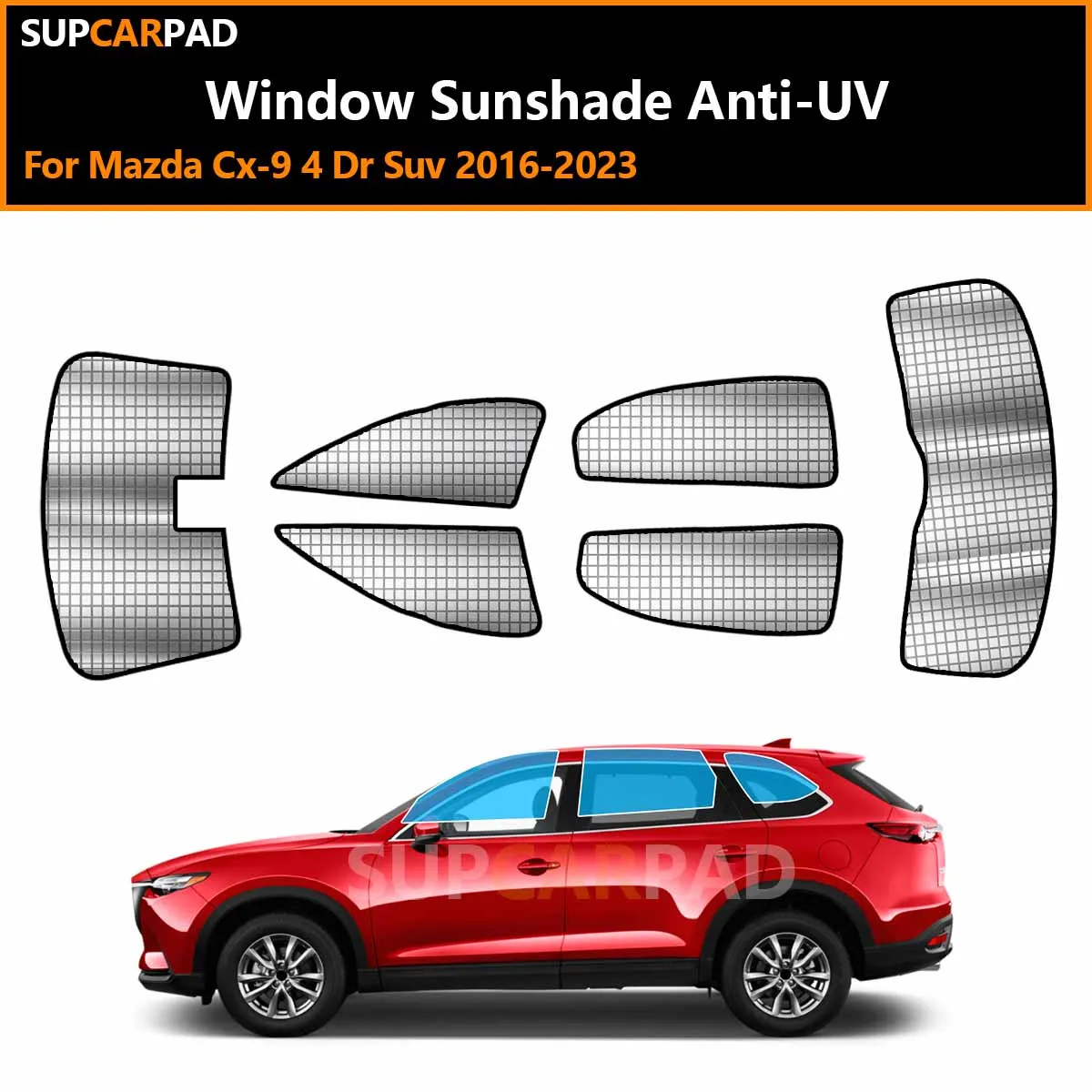 

For Mazda Cx-9 4 Dr Suv 2016-2023 Custom Car Window Sunshade Anti-UV Car Sun Window Visors Sunshade Covers Accessories