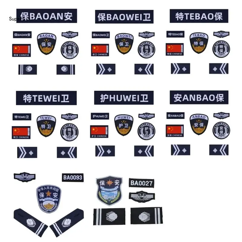 

Embroidered Security Guard Patches for Security Enforcement Applique Uniform J78E