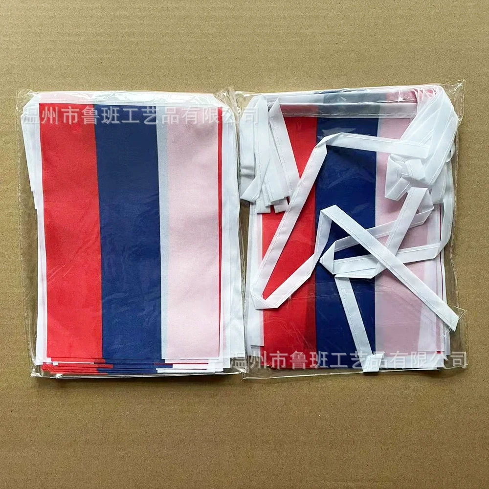 علم السماء 14x21 سنتيمتر روسيا الرايات أعلام Pennant 20 قطعة/الوحدة معلقة سلسلة راية للديكور المنزل #4