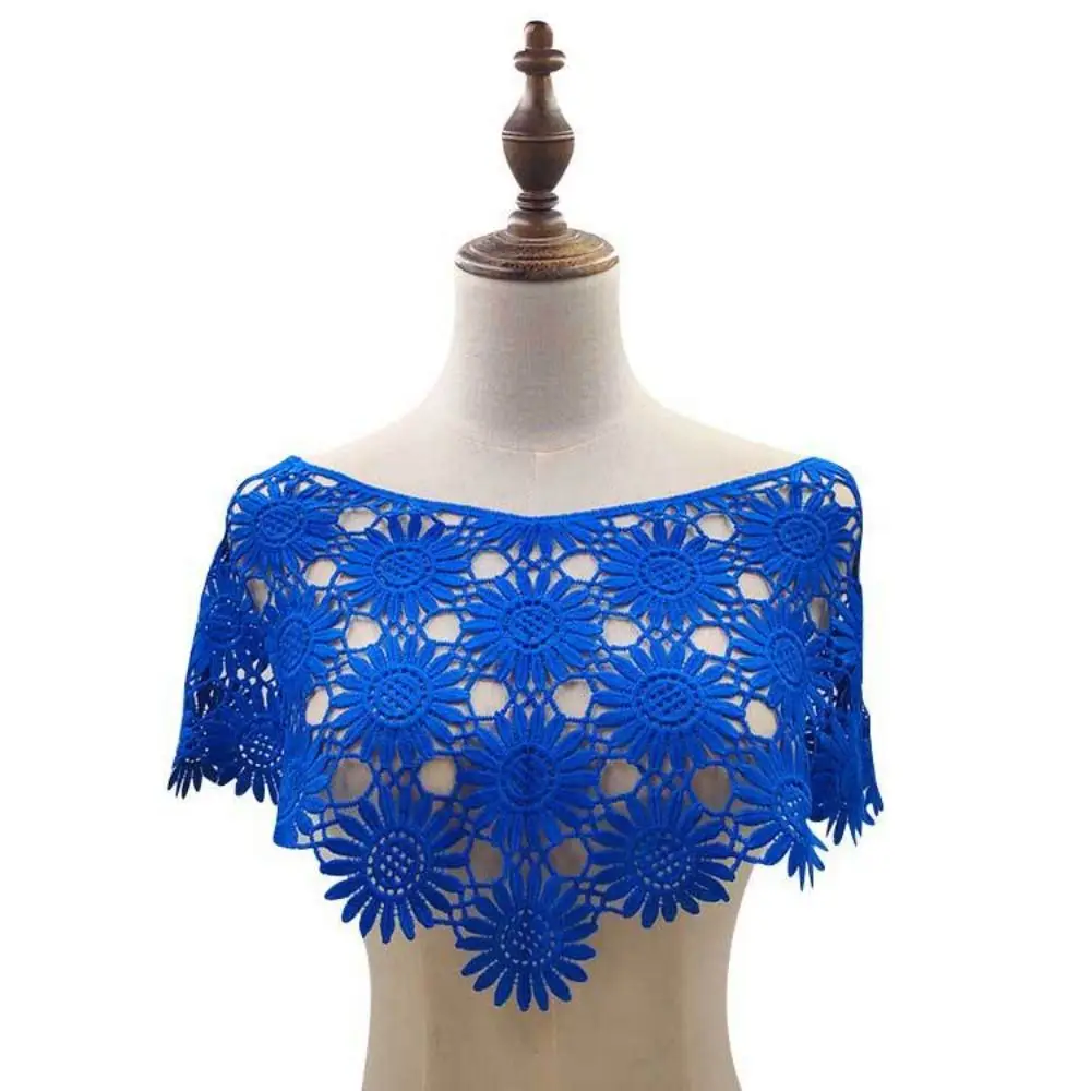 Dulce creativo cuello de ganchillo falso encaje de tul DIY chaleco calado aspecto en capas chal de encaje desmontable Poncho accesorios de ropa