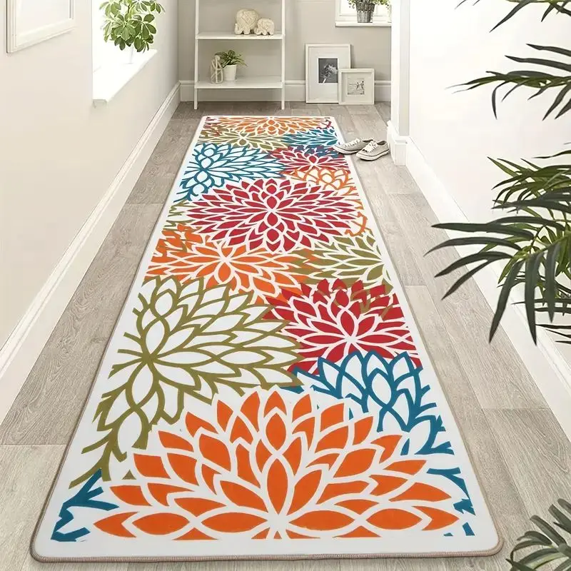 Creative Bowling Lane Pattern Runner Rug Wooden Texture Living Room Floor Mat