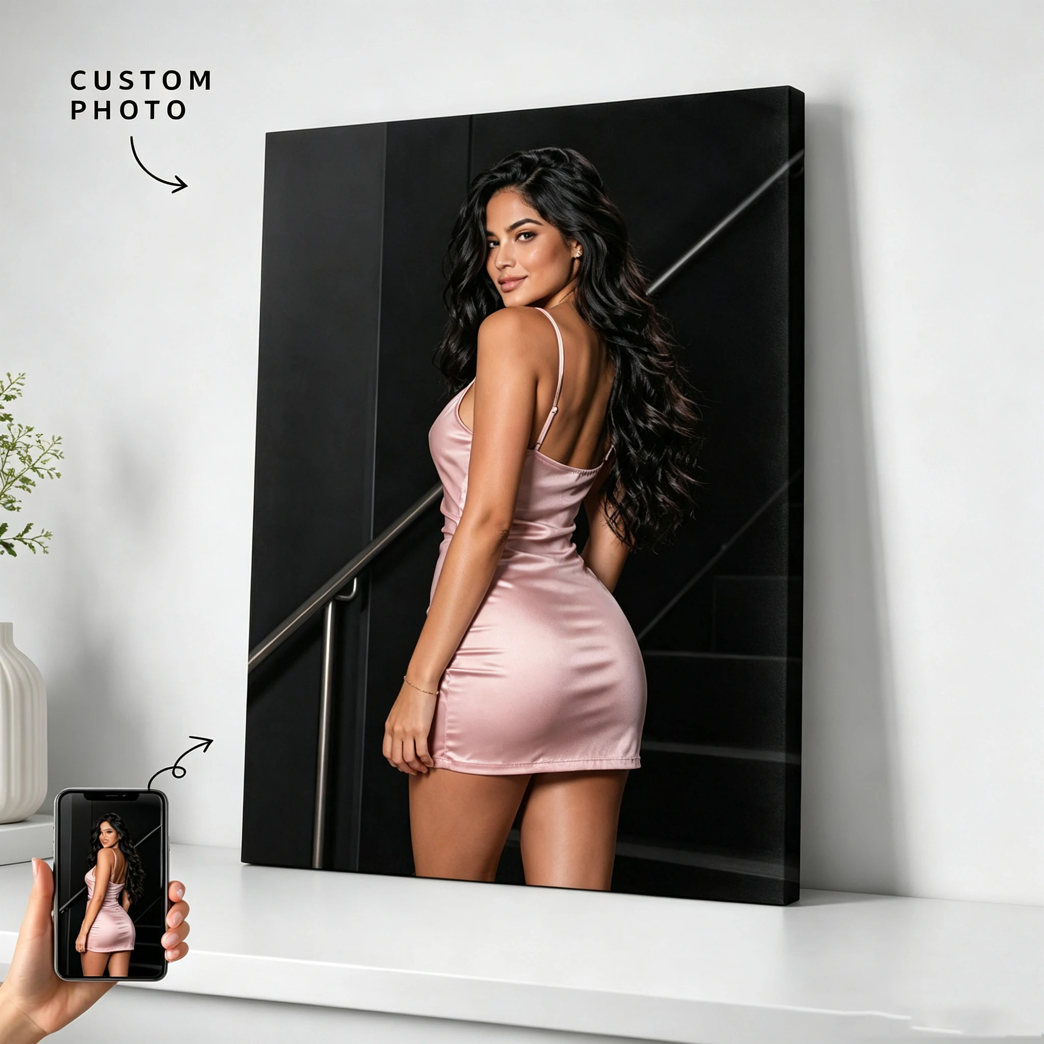 Custom Photo Canvas Print,Personalized Unframed Wall Art for Friends,Custom Poster for Study Room Decor&Graduation Souvenir Gift