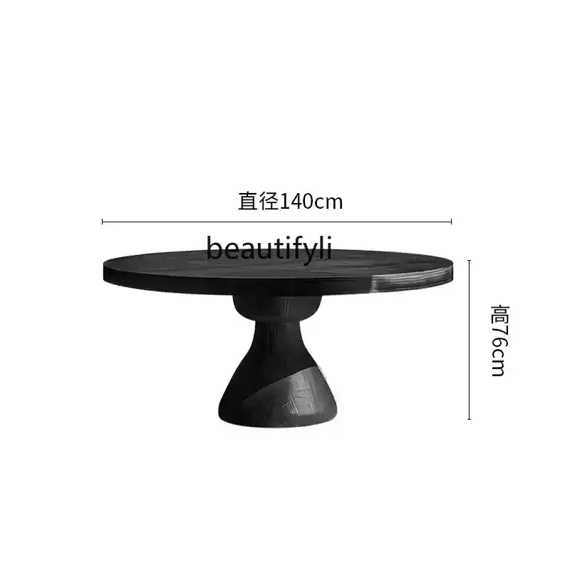 Italian minimalist solid wood dining table log design household round dining table personalized retro bed and breakfast table