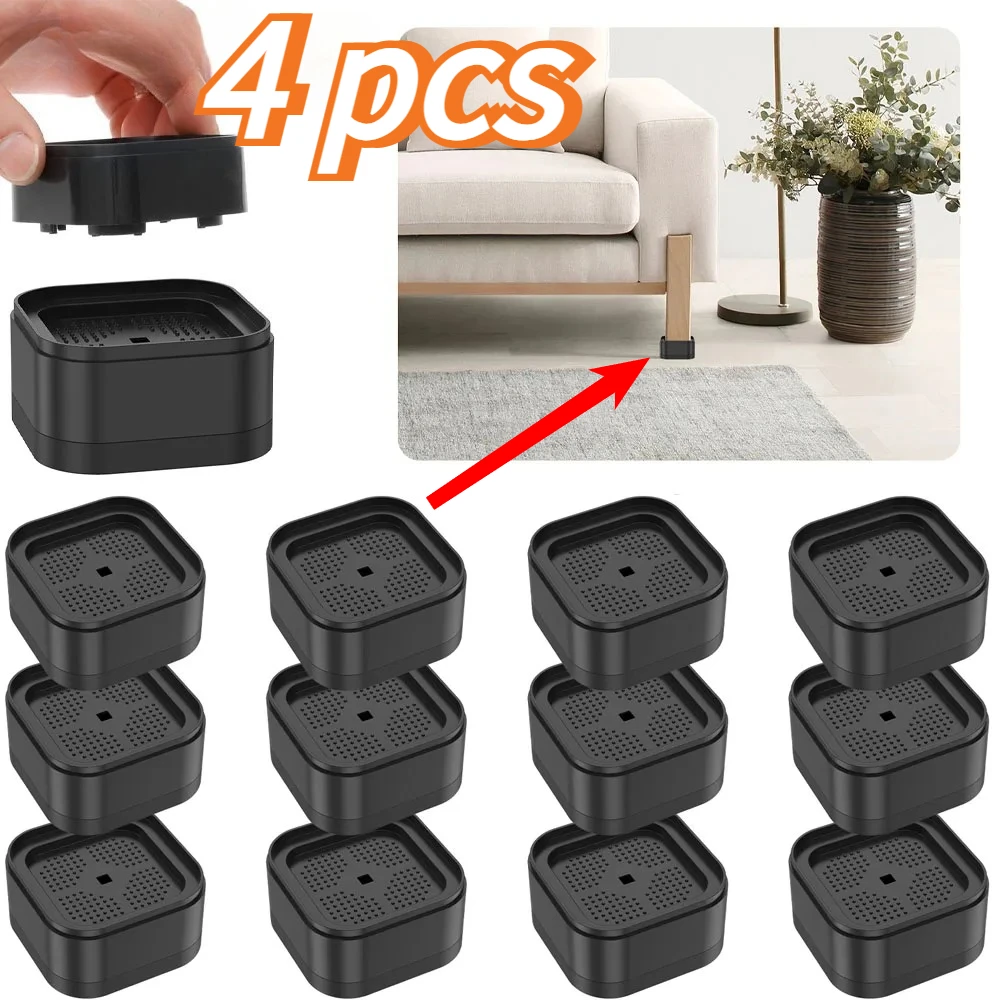 

4Pcs Furniture Risers Heavy Duty Sofa Riser Nonslip Bottom Adjustable Table Risers Stackable Bed Lifter Furniture Accessories