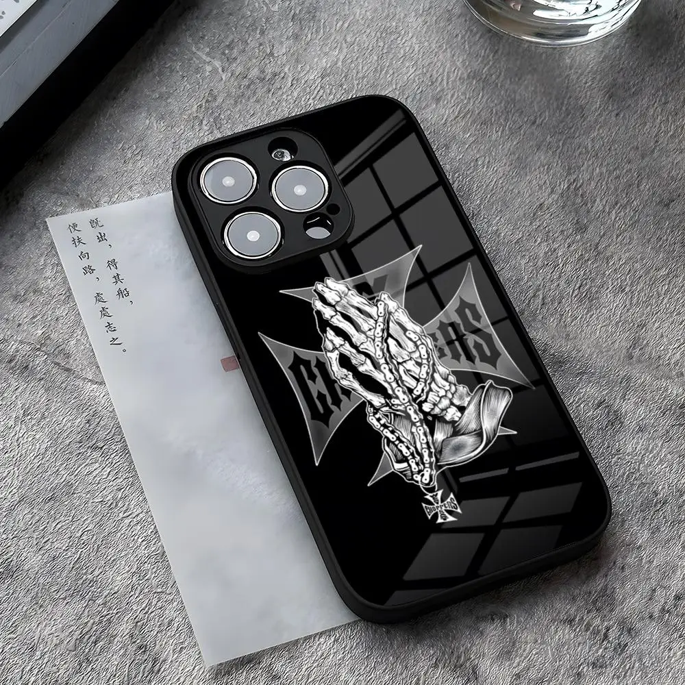 West Coast Choppers Original Phone Case for iPhone 13 Pro Max 14 Plus 12 Mini 11 15 X XR XS 8 7 Plus SE Tempered Glass Cover