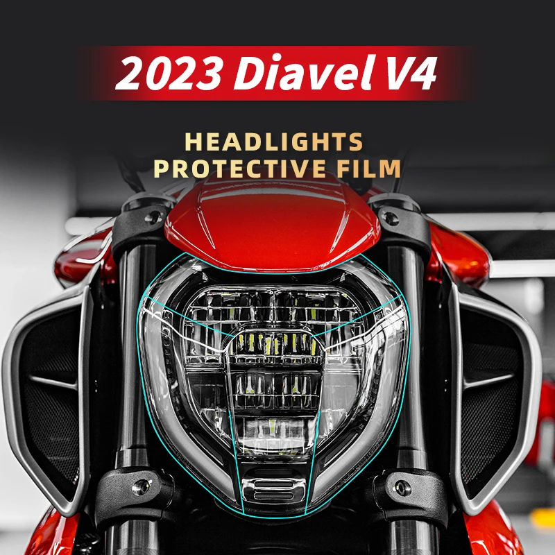 Used For DUCATI DIAVEL V4 2023 Years Motorcycle Accessories Headlight And Taillight Transparent Protective Film Of Bike Declas