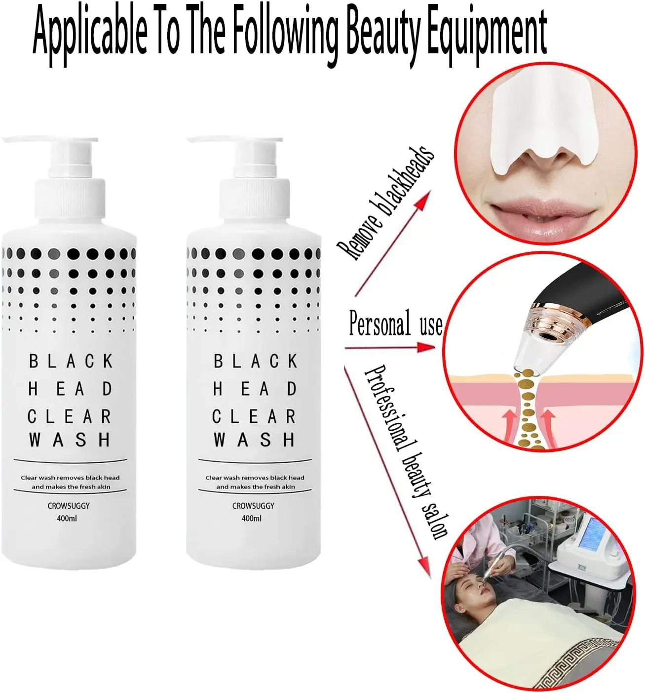 2PCS Neus Mee-eter Verwijdering Vloeistof T-Zone Diepe Reiniging Huidverzorging Porie Minimizer 400ml Peeling Oplossing Gezichtsreinigingsvloeistof