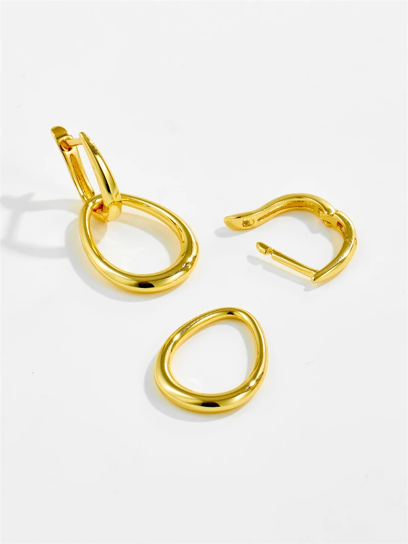 DPLAOPA 925 Sterling Silver Big Irregular Water Drop Shape Hoop Piercing Huggies Earrings Women Luxury Fine 2024 Party Jewelry