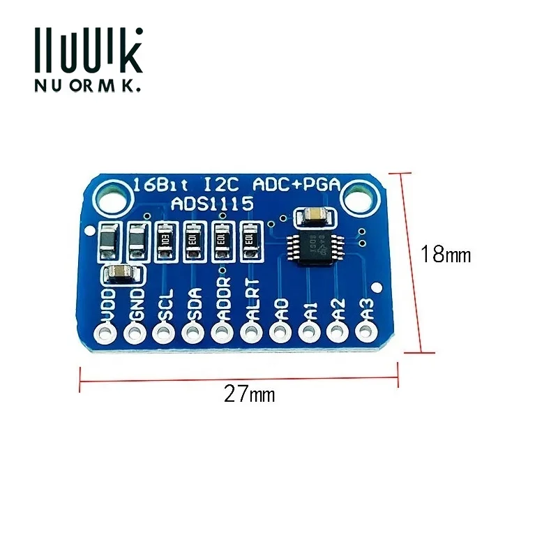 I2C ADS1115 4 Channels Ultra-Compact 16-bit Precision Analog-to-Digital Converter (ADC) Development Board Module IIC