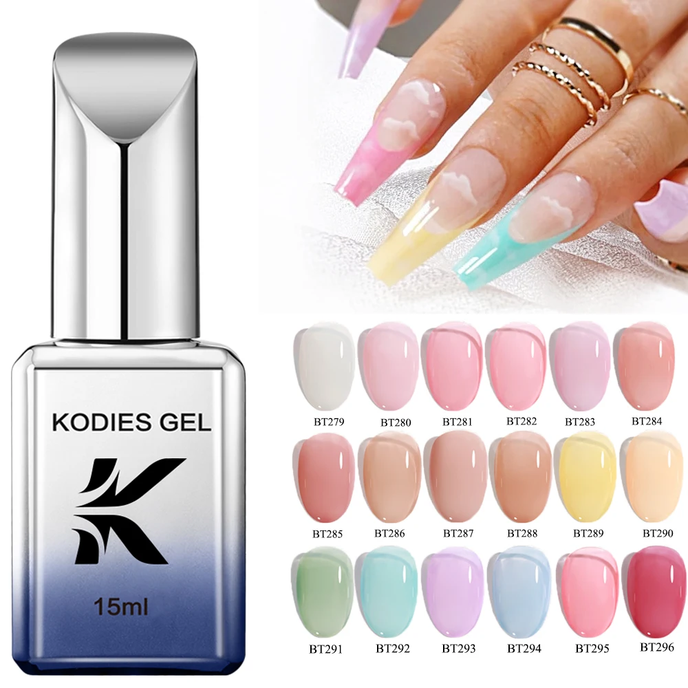 KODIES GEL Ice Jelly Gel smalto per unghie 15ML Semi permanente UV Jade Pink vernice Gel traslucida trasparente Manicure smalto per unghie