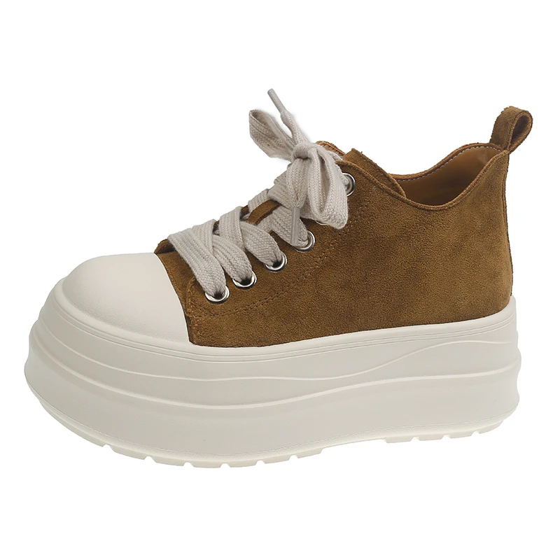 

2025 New 7cm Women Platform Sneakers Canvas Shoes Personalized Luxry Heels Skateboard Lace Up Casual Fashion Outdoor Sneakers